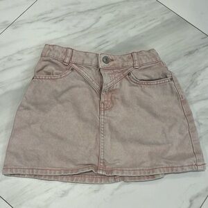 zara girls pink frayed denim skirt